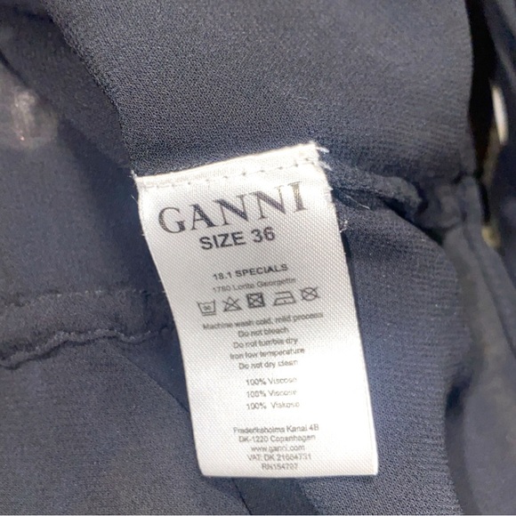 Ganni Turtleneck blouse w/elastic drawstring waist and feminine sleeves sz sm - Picture 5 of 5